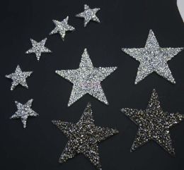 BlingBling star design crystal fix rhinestone motifs iron on transfer rhinestone patches applique for clothing shoe 10pcslot1318489