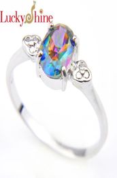 Wedding Rings Luckyshien Novel Unique Shine Mystic Labcreated Oval Rainbow Blue Russia Holiday Gift Australia Lovers6623744