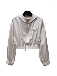 Women's Jackets Silk Jacket Hem Pleated Design Casual Fashion 2024 Summer 1106