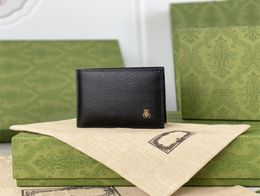 Fancy Metal Bee Money Clips Designer Genuine Leather Wallets Men Women Purse Card Holder Folding Purses With Box5204625