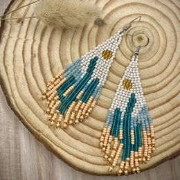 Dangle Earrings Rice Bead Hand Knitting Fashion Bohemia Cactus Nation Simple Geometry Alloy Ma'am Fringe