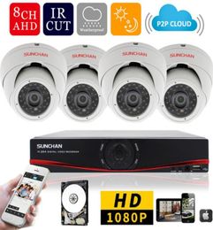 8ch 1080P AHDH DVR 4PCS 20MP 1080P Indoor Dome Security Camera DVR Kits CCTV Home Video Surveillance System w HDD5846594