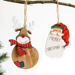 Christmas Decorations American Wooden Elk Snowman Old Man Pendant Tree Decoration Small