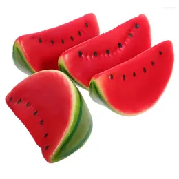 Party Decoration 4pcs Simulation Watermelon Slice Model Artificial Fruit Props Faux Ornaments Kitchen Home