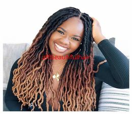 1 Packs 20inches Ombre Curly Faux Locs Crochet Hair Extensions PreLooped Deep Wavy Goddess Locs Crochet Hair For Women4700473