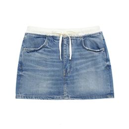 ZAR * Spring/Summer Womens versatile European and American style casual niche patchwork denim skirt 240424
