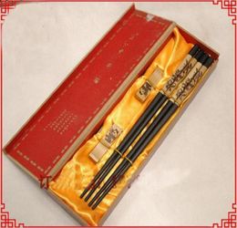 Luxury Chopsticks Engraved Panda Design Gifts Box 2 Sets pack 1set2pair 4768635