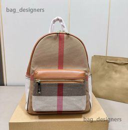 Lattice casual Backpack High Capacity school bag Vintage Cheque Cotton Fabric Luxury Designer Double Zipper Travel bookbags