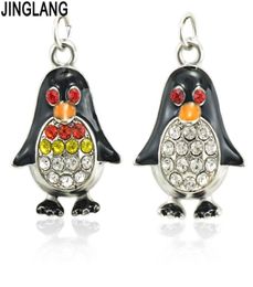 JINGLANG Tiny penguin charm for jewelry making and crafting fashion charm zinc alloy enamel penguin 30pcs4876893