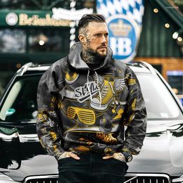 Men's Hoodies International 2024 Interesting And Funny Stitching 3D Autumn Winter Hoodie Casual Fashion Street Hip-hop Long Sleeve