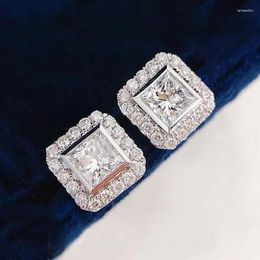 Stud Earrings CAOSHI Stylish Square Female Wedding Jewelry With Brilliant Crystal CZ All Match Trend Accessories For