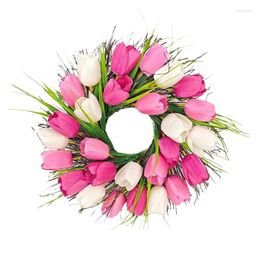 Decorative Flowers Artificial Flower Wreath For Front Door Spring Mother Day