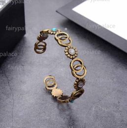 2021 Fashion High quality Seiko retro bracelets Bangle Jewellery bronze bracelet Adjustable open letter jewelrys gift2188557