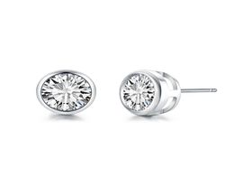 925 Sterling Silver Bling Earring Set White Colour Cute Round Stud Earrings For Women Fashion Jewellery Birthday Gift Whole Fine 3812220