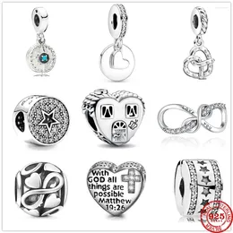 Loose Gemstones 925 Sterling Silver Forever Family Love You Pendant Bead Fit Original Charms Bracelet DIY Women Jewelry