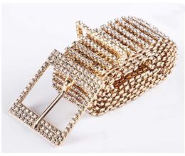 Belts Handmade Fashion Women Belt Sequins Corset Ladies Waist Charm Accessory Size Gold Full Rhinestone Diamante6265920