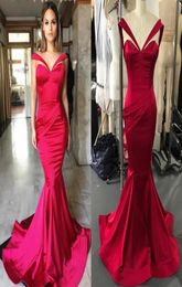 Red Cheap Mermaid Prom Dresses Sweetheart Neck Pleated Evening Gowns Pleated Vestidos De Fiesta Sweep Train Satin Formal Dress9672080