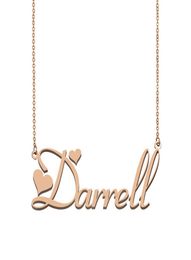Darrell Name Necklace Pendant for Women Girls Birthday Gift Custom Nameplate Kids Friends Jewellery 18k Gold Plated Stainless S3536510