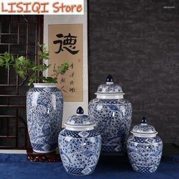 Vases Chinese Classical Ceramic Decorative Jar General Painted Porcelain Flower Vase Storage Handicraft Decoration
