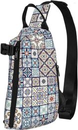 Backpack Luxurious Colorful Moroccan Tile Sling Crossbody Bag Travel Hiking Daypack Shoulder Chest For Women Men