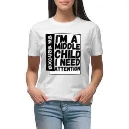 Women's Polos Middle Child Syndrome T-shirt Summer Clothes Hippie Workout Shirts For Women