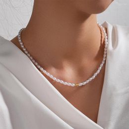 Chains Aide 925 Sterling Silver 40 5cm Pearl Necklace For Women Luxury High Quality Gold Chain Collar Fine Jewellery Wedding Party Gift