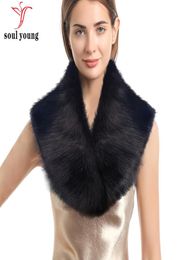 7 Colours Womens Faux Fur Scarf Winter warm Black White Nature Girls Collar Wrap Neck Warmer Scarves8870647