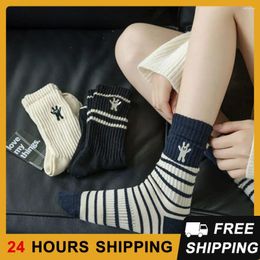 Women Socks Long Tube Cotton Suitable For All- Wear Comfort Idea Women's Striped Bear Summer -tube