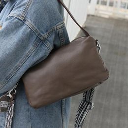 Evening Bags MESOUL Real Genuine Leather For Women Small Flap Crossbody Bag Fashion Soft Skin Underarm Shoulder Lady Messenger Purse