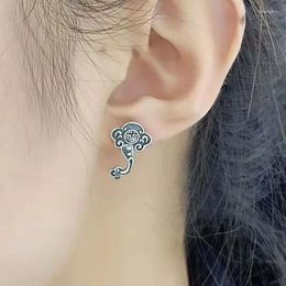 Stud Earrings FNJ 925 Silver Vintage For Women Jewellery Original Pure S925 Sterling Earring