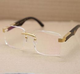 New Rimless Mbybach Eyeglasses square THE ARTIST Black Buffalo Horn Eyeglasses Men popular Metal Glasses Size5618135mm4278308