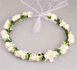 Adjustable Handmade Fabric Wreath Head Wear For Wedding Decorations Flower Crown Bride Hair Accessories Flower Wreaths5035200