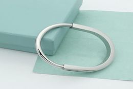 Titanium steel Bangle designer Lock Bracelet silver rose gold Bracelets for women jewelry with velvet bag8986094