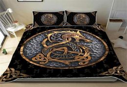 Bedding sets Viking Drakkar Duvet Cover Soft Yggdrasil Bedding Set Vikings Fenrir Wolf Celtic Quilt Cover Mothers Day Birthday Gif8487361