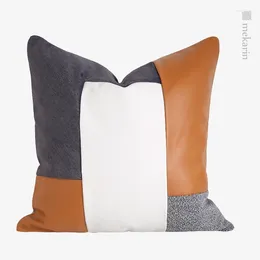 Pillow Orange-grey Contrast Stitching Living Room Sofa Nordic El Restaurant Winery Bedroom Bedside