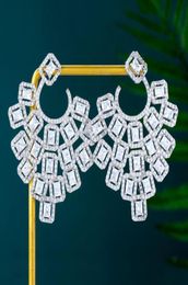 Stud GODKI Trendy Daily Life Flower Statement Earring For Women Wedding Cubic Zircon Tricolour Earrings Jewellery Accessories 20224692080