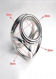 Male Stainless Steel Dick Ring Penis Delay Ejaculation 4 Holes Cock rings Lock Dildo And Scrotum Adult Male Cocks Se4643542