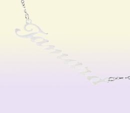 Perfect Gold Silver Color chain Personalized Custom Name Pendant Necklace Customized Cursive Nameplate Necklace Women Handmade Bir1844717