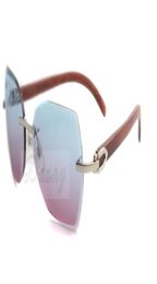 New style top quality luxury trendy wood Sunglasses 8300817 for male and female in Silver with cut lenses size 18135mm4951168