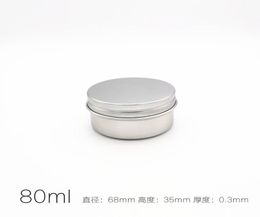 80ml Empty Red Round Small Aluminium Box Metal Tin DIY Cream Refillable Jar Tea Pot Silver Containers Storage Bottles Jars6317800