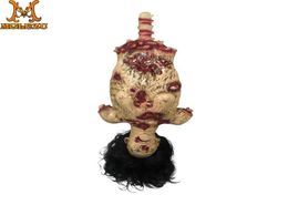 Molezu Halloween Hanging Decoration Disgusting Body Broken Arm Dry Body Red Face Haunted House Frighten People Props Half Body Y201526034