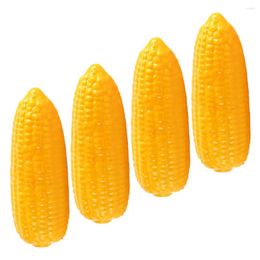 Decorative Flowers Artificial Corn Lifelike Plastic Cob Fake Realistic Stalks Simulation Vegetable Decorations Green Yellow