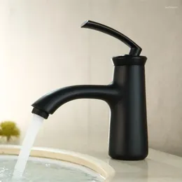 Bathroom Sink Faucets Brass ORB Finished Basin Faucet Black Water Mixer And Cold Lavatory Tap