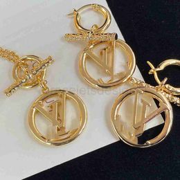 Classic Titanio Steel Lock Necklace Womens Gold Letters Gift Girlfriend Wedding intarsia