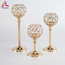 Candle Holders Home Decor Luxury France Gold Crystal Holder Candlestick Room Decoration Accessories For Table