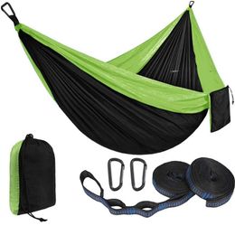 Hammocks 270X140CM Outdoor Parachute Nylon Camping Hammock Double Single Lightweight Hanging Bed for Backpacking Hiking Travel Beach