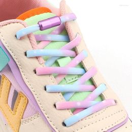Shoe Parts 1 Pair Elastic Shoelaces Without Ties Laces Round Lock Convenient Lazy Shoes Lace For Sneakers Unisex