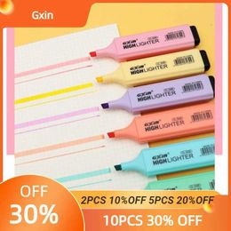 Markers 6 fluorescent markers 6 fluorescent Macaroon Colours high-quality rectangular markers student station office school art useL2405