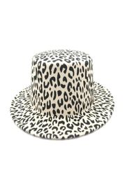 2019 new Unisex Leopard Flat Top Hat Imitation Wool Women Fedoras Hats Stylish Vintage Trilby Caps Panama Jazz Hat Chapeau48960296359310