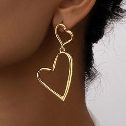 Dangle Earrings XIALUOKE European American Style Geometric Hollow Heart Women Personality Big Wedding Party Jewelry